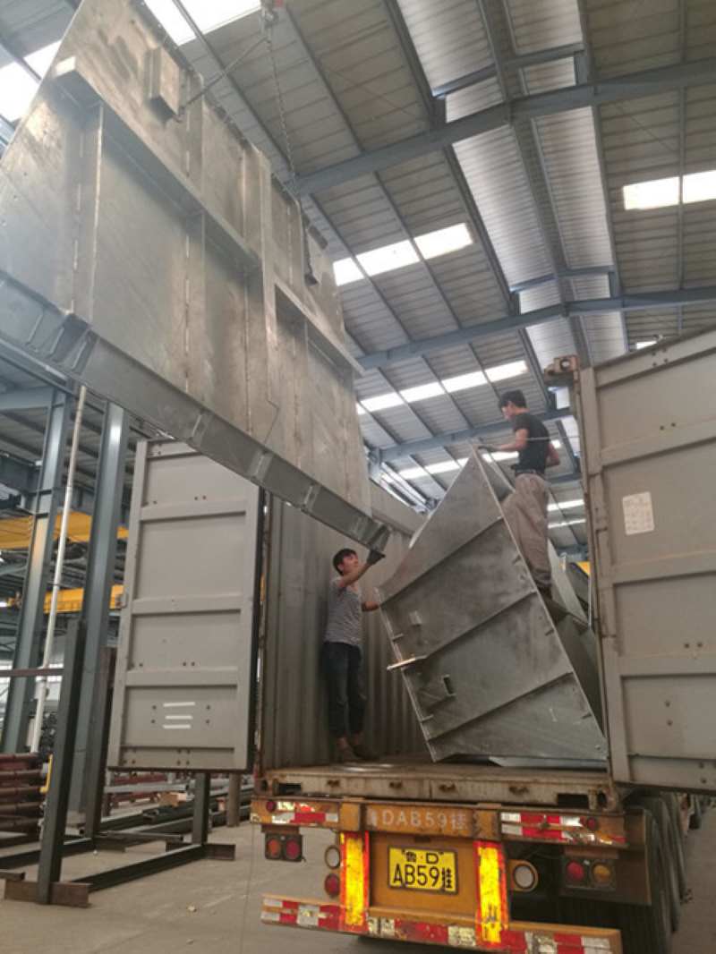 platework silo chute container loading ocean shipment